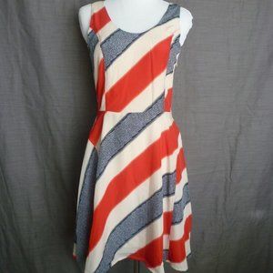 NW BB Dakota Gwynn Red White and Blue Striped Nautical Patriotic Dress Size 2